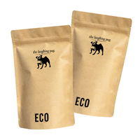 Emballages de café biodégradables imprimés, sacs en papier kraft avec fermeture éclair, pochettes résistantes à l'humidité