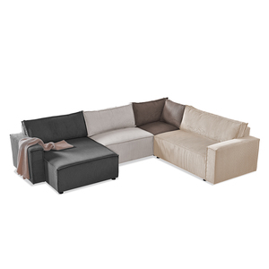 Contemporary Italian Design Tofu <b>Block</b> Modular L-Shape Sectional Cloud Flower Pattern Customizable Eco-Friendly Modern - Product Image 4