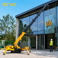 Mini-grue araignée de 3 tonnes, équipement de levage à flèche télescopique hydraulique avec télécommande pour la construction