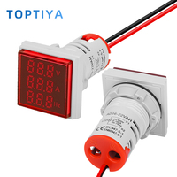 AD16-22VAH Medidor de Pantalla Cuadrada de 22 mm y 3 Dígitos para Indicador de Señal de Corriente, Voltaje y Frecuencia 0-100A