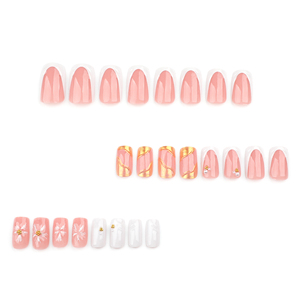 24 Uds 3713 3D <span class=keywords><strong>girasol</strong></span> usable <span class=keywords><strong>uñas</strong></span> Simple francés blanco corto cuadrado forma <span class=keywords><strong>uñas</strong></span> Prensa <span class=keywords><strong>en</strong></span> <span class=keywords><strong>uñas</strong></span> artificiales - Product Image 3