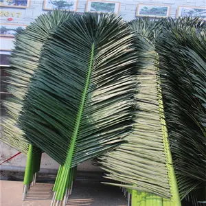 Factory Sales hot foliage stems with big artificial green leaves palm tree leaves artificial coconut tree leaves outdoor