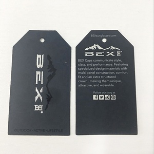 Chất Lượng Cao Tái Chế Dập Nổi Bạc Logo Đen Giấy Hangtags Swing Tags Cho Quần Áo - Product Image 5