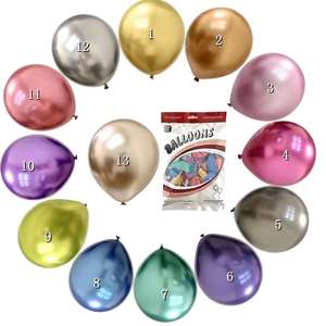 Ballons de fête en gros, 12 pouces, chromés, en métal épaissi, pour <span class=keywords><strong>anniversaire</strong></span>, mariage, baby shower et décoration de fête en arche - Product Image 1