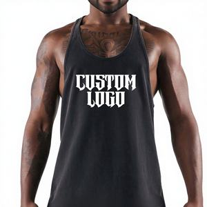 Débardeurs pour hommes en polyester/coton tricoté, grandes tailles, sans manches, pour la gym, le sport, coupe ajustée, décontracté, course à pied, fitness, respirant, couleur unie - Product Image 1