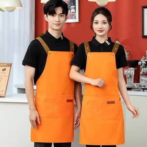 Tablier sans manches en toile imperméable et anti-taches, avec logo personnalisé, pour la restauration, <span class=keywords><strong>tenue</strong></span> de <span class=keywords><strong>travail</strong></span>, résistant aux taches, pour femme, texte publicitaire - Product Image 3