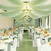 Voilage de plafond en mousseline de soie blanche pour mariage, rideau en tissu transparent pour décoration de fond de plafond de salle de banquet et événements