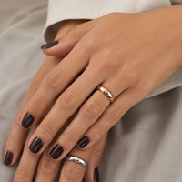 Set Cincin Stainless Steel Bulat Nyaman Dipakai, Polesan Berkilau Tinggi, Perhiasan Klasik untuk Ditumpuk