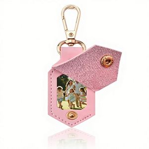 Portable Memorial Holder DIY Photo <b>Key</b> <b>Chain</b> with Custom Logo Embossed Hook Bag Charms Pendant Gift for Women & Pets - Product Image 1
