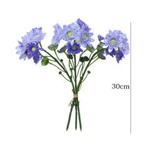 Bouquet de marguerites en soie artificielle, violet clair, 3 grandes fleurs, décoration pour la maison et les mariages - Product Image 5