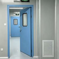 Porte en acier ignifuge, insonorisée et durable, porte en acier pour salle blanche GMP, porte en acier galvanisé pour bureau commercial, atelier