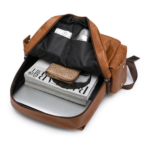 Wholesale <b>Women's</b> Vintage PU Leather Laptop <b>Backpack</b>, Retro <b>Travel</b> Computer Bag <b>for</b> Work & Trip - Product Image 4