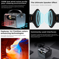 Mini projecteur portable A5, sortie haut-parleur stéréo 3W, 320 lumens ANSI, 8 Go 64 Go, projecteur vidéo LED Android 4K A5