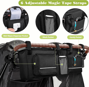 Heavy Duty Double Stroller Organizer <strong>Baby</strong> Stroller <strong>Caddy</strong> with Detachable Cooler Bag for Diaper Storage - Product Image 2