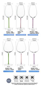 Calice da <span class=keywords><strong>Vino</strong></span> <span class=keywords><strong>Rosso</strong></span> in Cristallo Trasparente con Fiocco Colorato Originale, Stile Europeo Bo Ken Land, Set Personalizzabile da 4 Pezzi - Product Image 6