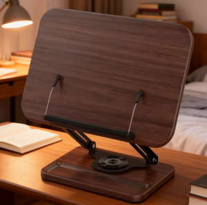 Support de <span class=keywords><strong>livre</strong></span> en bois personnalisé, support de <span class=keywords><strong>livre</strong></span> de <span class=keywords><strong>cuisine</strong></span>, Coran, support de lecture réglable avec rotation à 360 degrés, serre-livres pour la lecture - Product Image 4