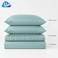 Parure de draps en bambou respirante et absorbante Cloudland certifiée GOTS et approuvée ISO9001, 400TC, 4 pièces