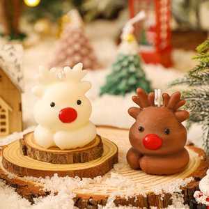 도매 독창적인 수제 소이 왁스 크리스마스 엘크 모양 향초 (홈 프래그런스 선물 및 파티 선물용) - Product Image 2