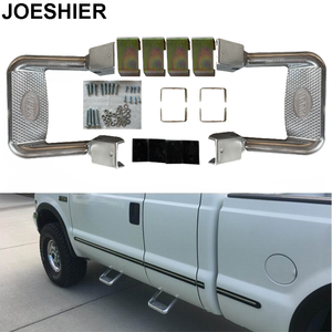 JOESHIER Accessoires de voiture 4x4, marchepieds latéraux universels, aluminium noir thermolaqué, antidérapant, marchepieds latéraux pour pick-up, pédales argentées - Product Image 4