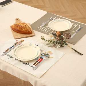 مفارش زينة عيد الميلاد والشتاء مزلعة بالقلب والنجمة والحروف مفارش كتان مقاومة للأوساخ للمنزل - Product Image 6