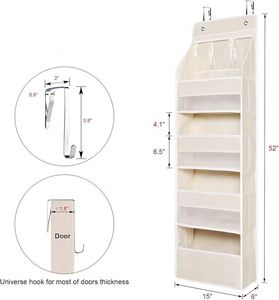 5-Shelf Over Door Hanging Organizer Fabric Door with 4 <b>Large</b> Pockets and 3 Small PVC Pockets Toys - Product Image 3