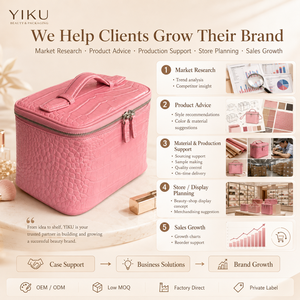 Yiku Trousse de Toilette en Cuir Véritable Motif Croco Style Vintage de Luxe pour Femme, Organisateur de Voyage Portable pour Cosmétiques et Maquillage - Product Image 6