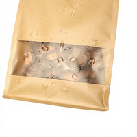 Sac en papier kraft avec fenêtre et logo personnalisé, écologique, réutilisable, pour l'emballage de noix et de snacks, impression numérique