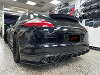 Aileron de lèvre arrière en Fiber de carbone Style KB avec lumière pour Audi A7 S7 diffuseur de lèvre de pare-chocs arrière16-18