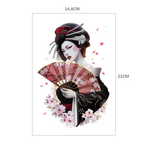 HB – autocollants demi-feuille imperméables pour femmes asiatiques, tatouages temporaires pour filles geisha japonaises pour adultes sexy - Product Image 1