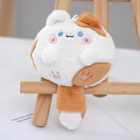 Porte-clés en peluche chat couineur de 12 cm, pendentif chaton de dessin animé à longue queue, animal en peluche doux pour sacs et clés, cadeau mignon