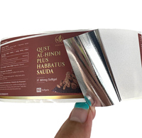 Autocollant personnalisé de luxe rouge imperméable en vinyle adhésif pour étiquette de produit artisanal avec impression dorée brillante