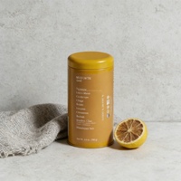 Boîte de conserve ronde en fer blanc de qualité alimentaire avec double couvercle, hermétique, pour poudre de cacao et matcha, avec logo personnalisé imprimé