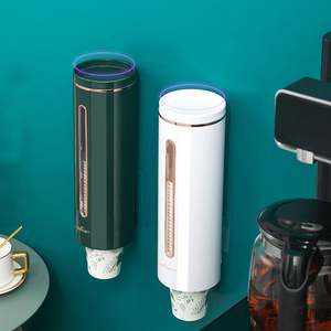 Dispensador de vasos de lujo ligero, soporte de pared a prueba de polvo, dispensador de agua desechable, almacenamiento de papel, dispensador automático de vasos de agua - Product Image 1