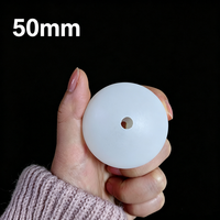 Billes en plastique creuses personnalisées de 10 mm à 100 mm, sphères en PP, PE, PTFE, billes rondes en plastique creuses blanches avec trou