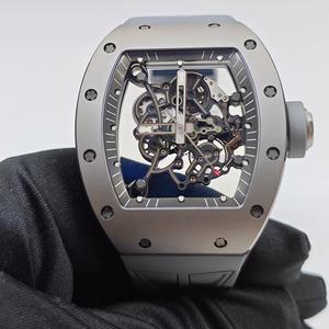 Reloj de Lujo Tonneau 055 Skeleton Unisex, Automático, Mecánico, Movimiento ETA, Cronógrafo, Caja de Titanio, Correa de Goma, Alta Calidad - Product Image 1