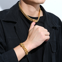 Chaîne cubaine Nuoya en gros pour hommes, bracelets hip-hop, chaîne cubaine dorée, bijoux tendance pour rappeurs, cadeau pour hommes