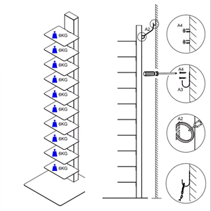 Estantería Vertical de 10 Niveles, de Hierro y Metal, con Respaldo Invisible, Librería Vertical para el Hogar, Oficina o Esquina - Product Image 4