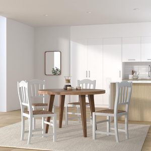 <span class=keywords><strong>Sedia</strong></span> da Pranzo Moderna Tot Piccinni SILVANA in Legno di Pino di Alta Qualità, Robusta, Gambe in Legno da 8Kg, Stabile, <span class=keywords><strong>Laccata</strong></span> <span class=keywords><strong>Bianca</strong></span> con Seduta in Tessuto - Product Image 2