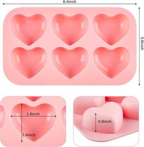 Moules en silicone pour la décoration de gâteaux, forme de cœur, sans BPA, outils de moulage au chocolat - Product Image 2