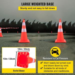 Cônes de sécurité en PVC haute visibilité avec col réfléchissant pour le contrôle de la circulation et la sécurité des chantiers de construction - Product Image 2