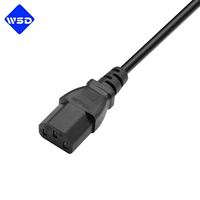 Câble d'alimentation personnalisé IEC 60320 C14 C13, 3 conducteurs, 10A 250V, PVC noir, câble d'extension de 1,8 m pour moniteur d'ordinateur