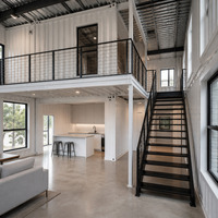 Maison mobile sur mesure, villa modulaire de luxe préfabriquée, structure en acier, maisons miniatures sur mesure avec terrasse