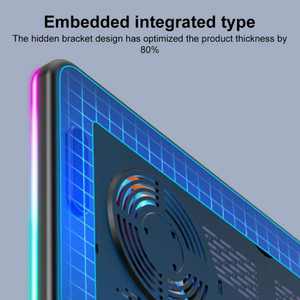 Nouveau Support de Refroidissement pour Ordinateur <span class=keywords><strong>Portable</strong></span> Pliable à Cinq Ventilateurs, Effet Lumineux RGB Métallique, Haute Performance, 17'', En Stock - Product Image 4