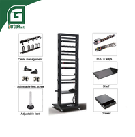 Geteknet 2-polig 32U 19 Zoll SPCC Steel Network Cabinet Offenes Rack für Blade Server Vertikaler Montage rahmen 150KGS Tragfähigkeit