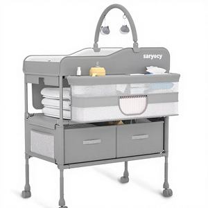 <span class=keywords><strong>Table</strong></span> à <span class=keywords><strong>langer</strong></span> pour bébé, <span class=keywords><strong>pliable</strong></span>, polyvalente, imperméable, station de change de couches, hauteur réglable, 2 tiroirs, mobile, solide, pour la crèche - Product Image 1