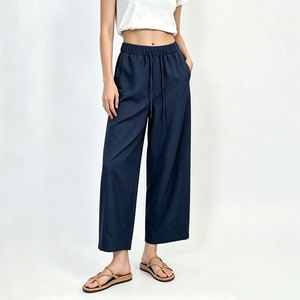 <span class=keywords><strong>Pantaloni</strong></span> Estivi da Donna in <span class=keywords><strong>Lino</strong></span> a Vita Alta, Comodi e Freschi, con Elastico in Vita, Morbidi e Casual per Vacanze e Outfit Quotidiani - Product Image 1