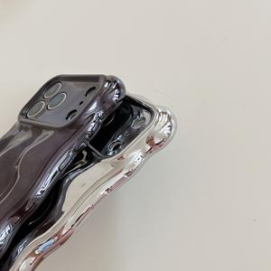 Luxe Ondulé 3D Météorite Placage <span class=keywords><strong>Étui</strong></span> Souple pour <span class=keywords><strong>iPhone</strong></span> 12 13 14 15 16 17 Pro Max Anti-Chute Protection Complète Paillettes Couverture Brillante - Product Image 3