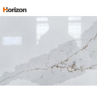 Prix d'usine, dalle de quartz Horizon Calacatta, comptoirs en quartz blancs, dalle de quartz
