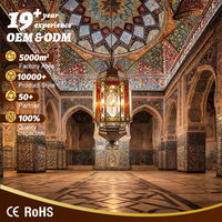 Lampe islamique de luxe, décoration résidentielle, luminaire suspendu en verre LED pour mosquée, palais, salle de prière, restaurant