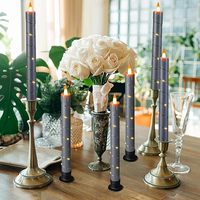 Bougies LED télécommandées sans flamme, grises, à une face, pour Noël, décoration extérieure pour la maison et les fêtes